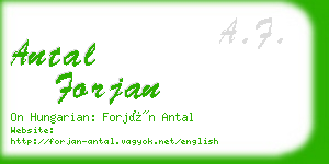 antal forjan business card